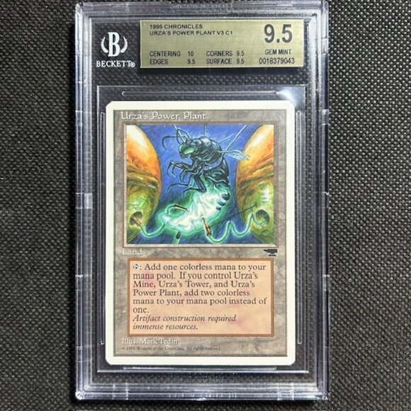 1995 MTG Magic The Gathering Chronicles Urza's Power Plant Bug BGS Quad 9.5+ - Picture 1 of 3